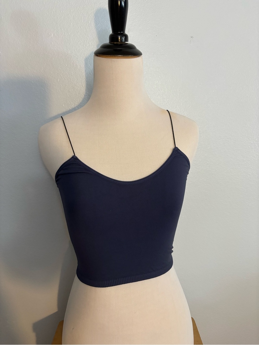 Free People Navy Spaghetti Strap Crop Cami